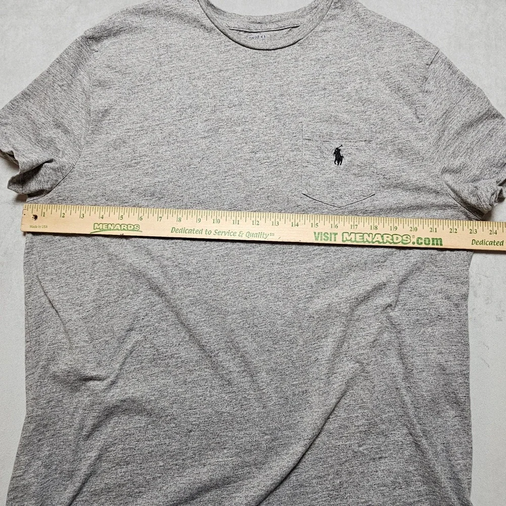 Polo Ralph Lauren Mens Grey Heather Pocket T-Shirt Short Sleeve Pony‎ Logo XL